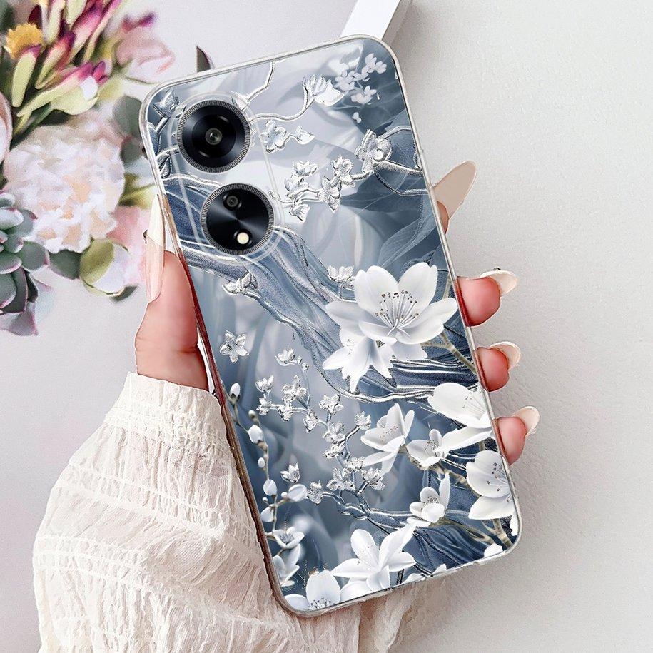 For OPPO F23 Case CPH2527 Cover Fashion Marble Flower Soft Slim Silicone Back Cover on OPPO A98 A1 5G CPH2529 OPPOF23 Phone Case
