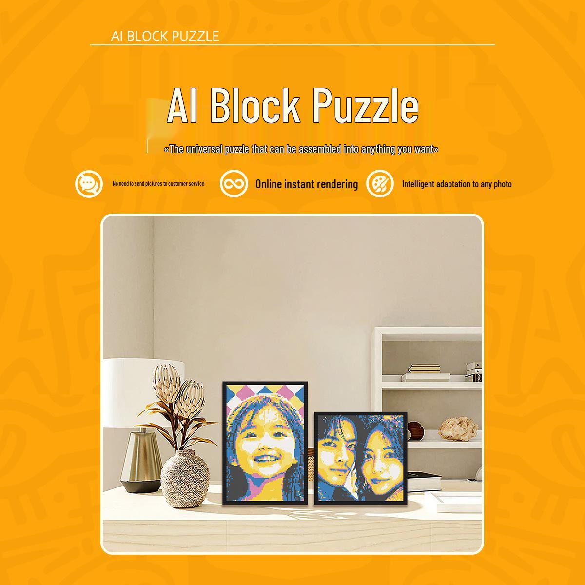 

Креативная пиксельная мозаика DIY, совместимая с LEGO, фоторамка, подарок для друзей - MOC портрет из строительных блоков 48cm x 48cm ~3900 pieces