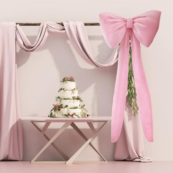2 Pcs Bow Decoration Bow Themed Room Backdrop Decor for Wedding Birthday Party Engagement Bachelorette Baby Shower Door Wall Decoration