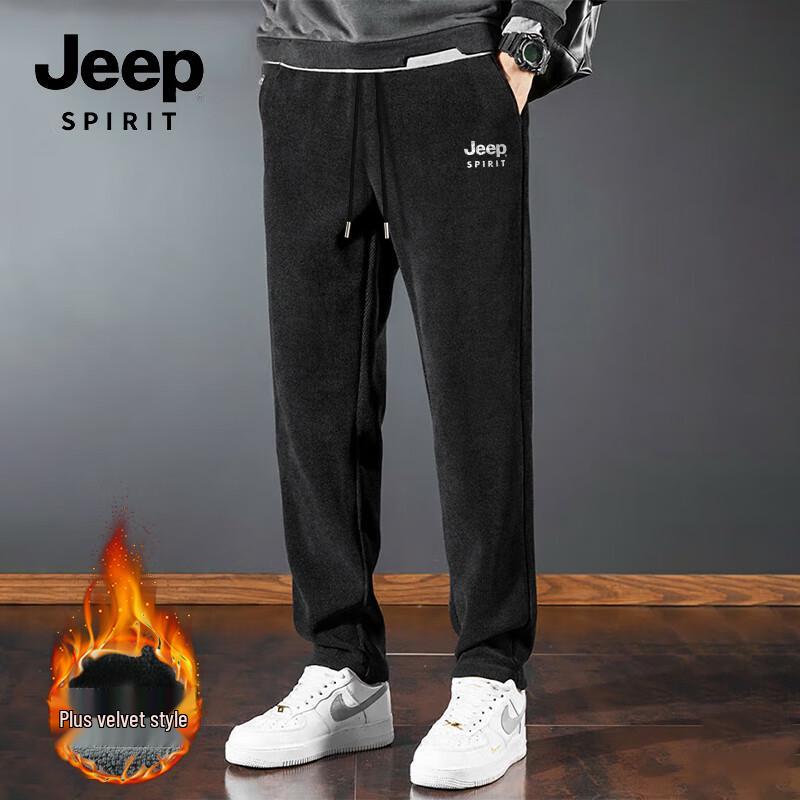 

JEEP SPIRIT Men s Winter Fleece-Lined Straight-Leg Chenille Casual Pants 3XL