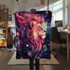 Starry Sky Lion  Print Flannel Blanket, High quality Comfortable for All Seasons, Home Decor, Warmth and Comfort