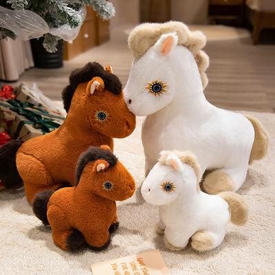 Cartoon Soft Little White Horse Doll Plush Toy Foal Zodiac Horse Doll Children Accompany Soothing Doll