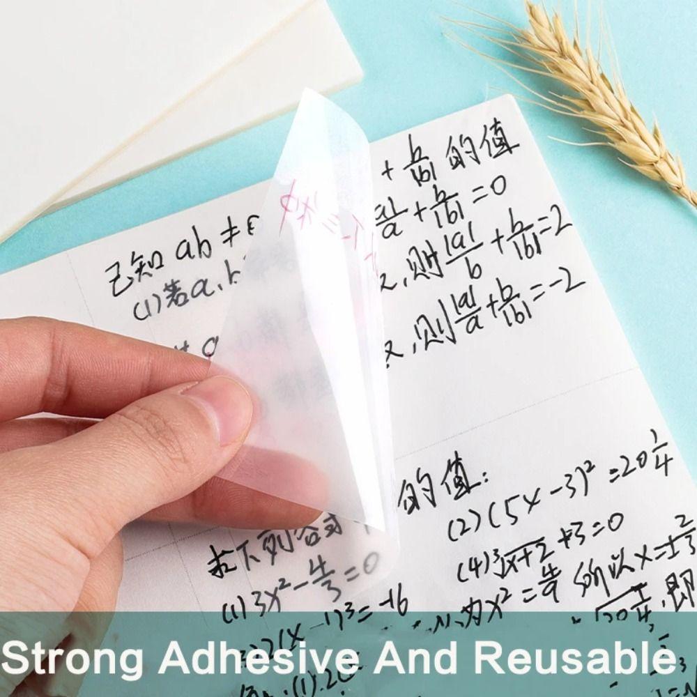 50 Sheets Transparent Note Paper Waterproof Paper Sticker Reusable Bookmark Marker