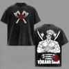 VINLAND SAGA Thorkell T-shirt For Men's Clothing Anime Y2k Vintage Washed Oversized T Shirt Short Sleeve Pure Cotton Tees Tops