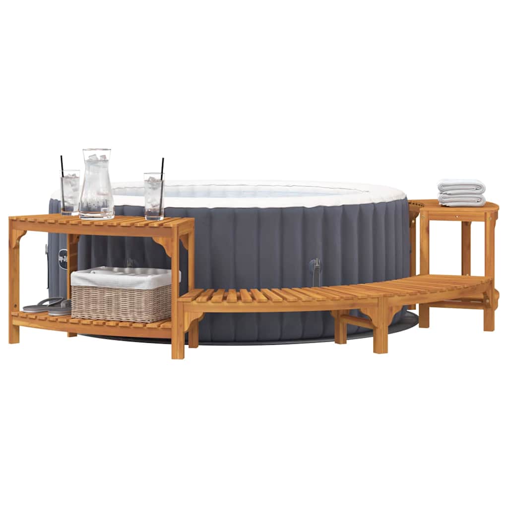 Whirlpool-Umrandung Halbrund Braun 272 x 120 x 55,5 cm