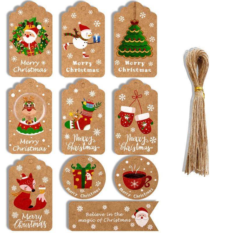 50Pcs Christmas Paper Tags DIY Label For Christmas Party Gift Wrapping Supply HF 50Pcs Christmas Paper Tags DIY Label For Christmas Party Gift Wrapping Supply HF