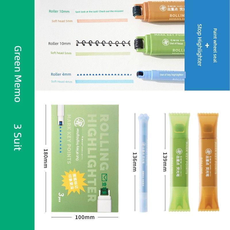 

Grade Three Class Two Get out of the Key Double-Headed Fluorescent Pen Primary School Students Marking Pen Color Draw Key Points Good-looking Marker Green Memo
