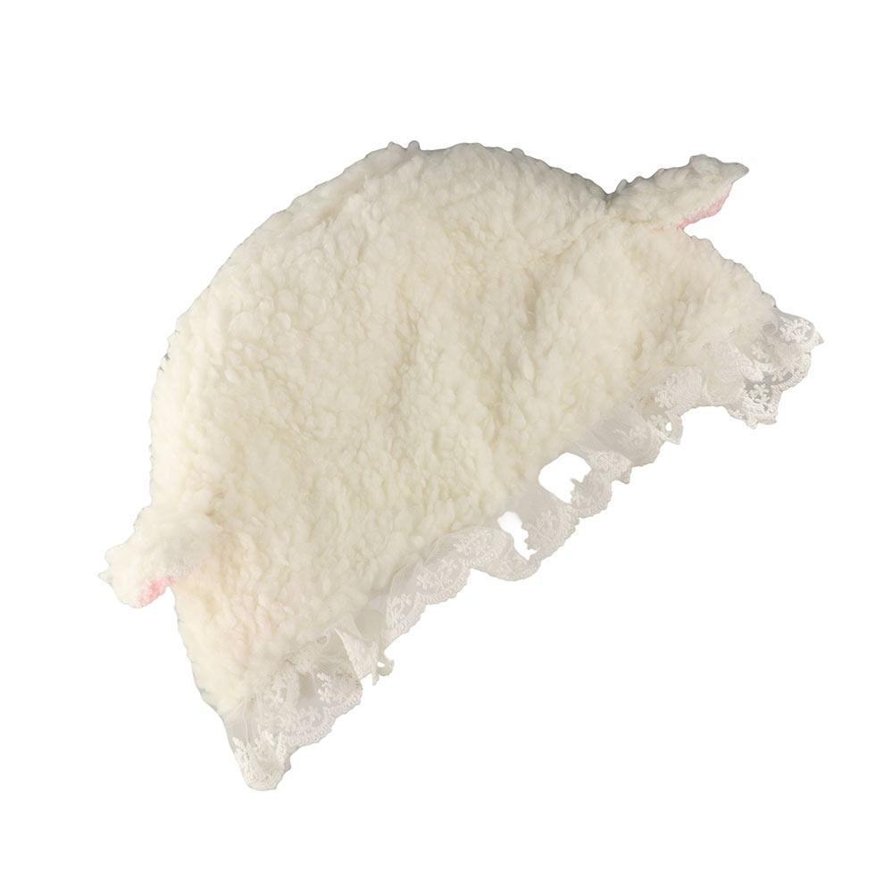 Stropper Saueøre Plysjhatt Japansk Stil Lolita Blondekant Hatt Kuppelhatt Lammulls Caps Utendørs