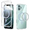 For iPhone 16 Case Compatible with MagSafe Anti Scratch Clear TPU PC Phone Back Cover