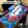 Mouse Pad Personalizado Tema Jardim Florido Texto com Nome Personalizado Base Antiderrapante Para Laptop Mesa de Escritório