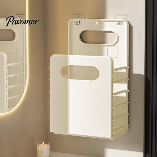 Durable Plastic Laundry Hamper Wall Mounted Hamper, Breathable Large Capacity Container, Foldable Apartment Organization Supplies Space Saving Storage
