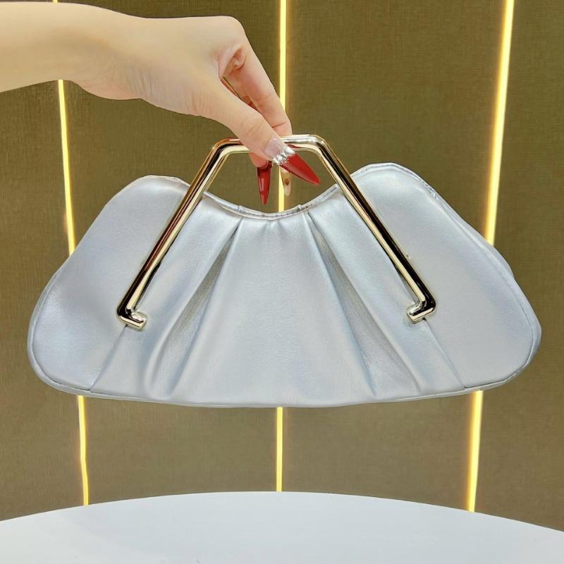 A Fashionable Women's Pleated Handbag, A Niche Pleated Clutch Bag, and A Dinner Bag