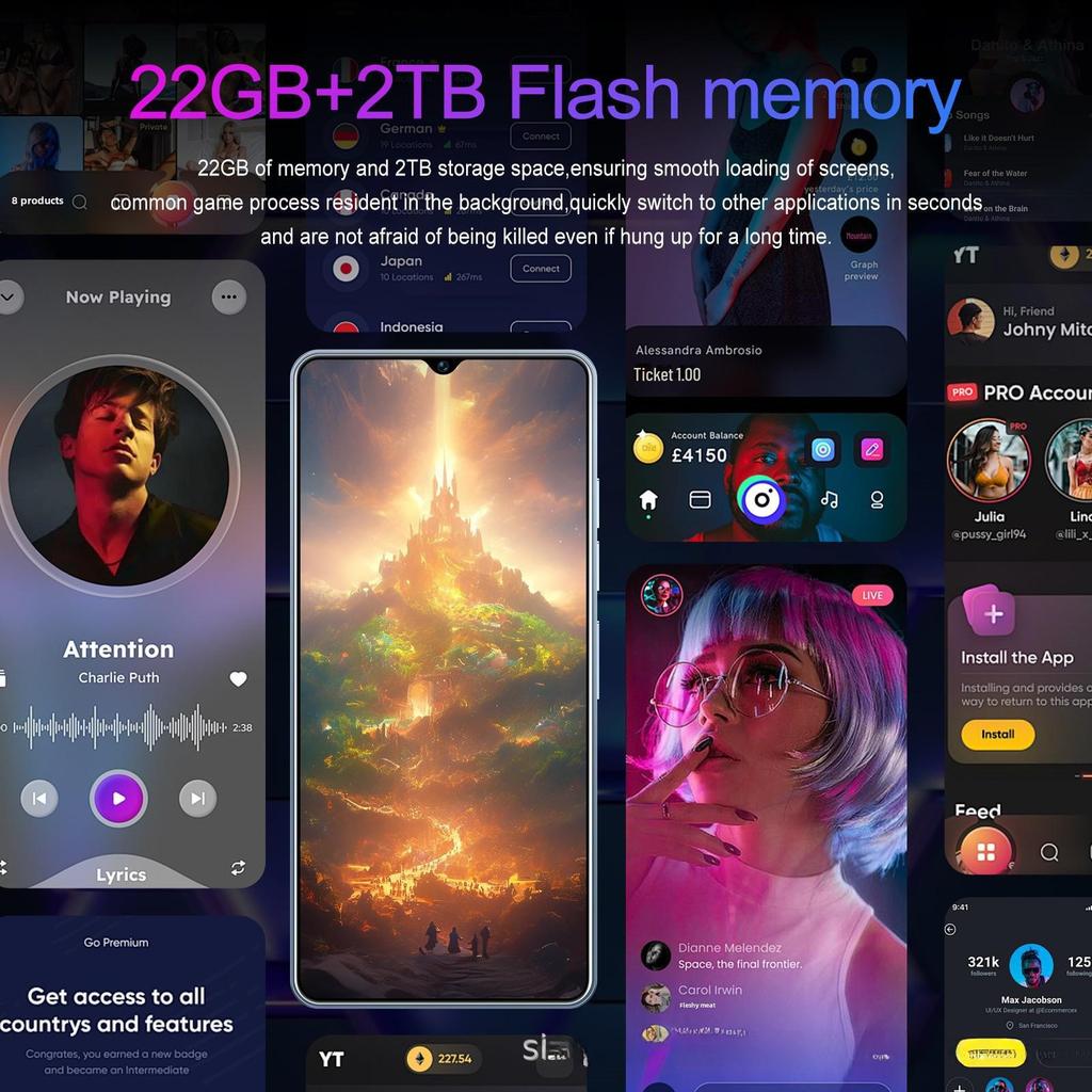 GT10 Pro Smartphone - Dual SIM, Dual Standby, 22GB RAM, 2TB Storage, Android, Global Version