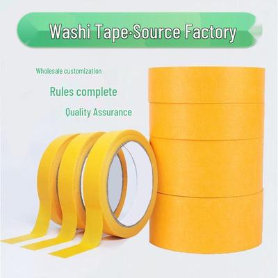 Yellow High-Viscosity Washi Tape: 10m Masking Protection for Paint and Beauty Applications