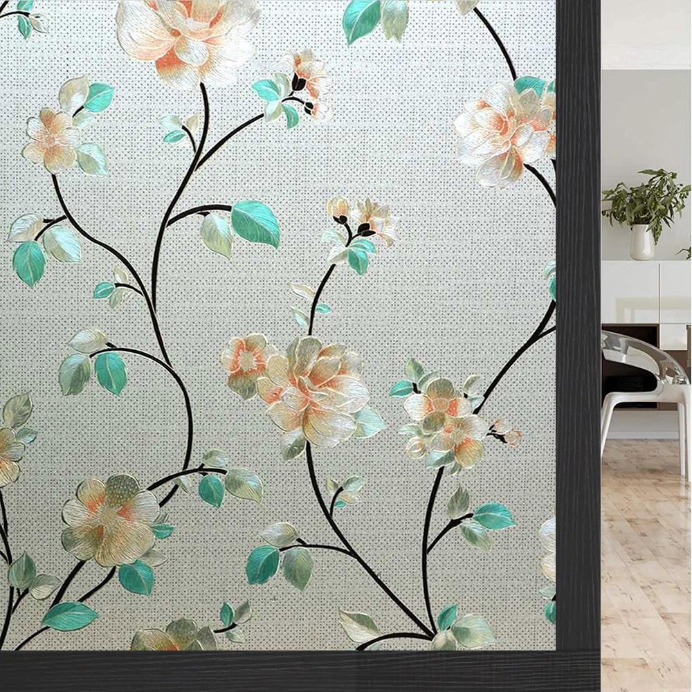 45/60/90 cm curcubeu fereastră confidențialitate folie 3D decorativă vinil vitraliu decalcomanii statice adezive fereastră folie autocolante