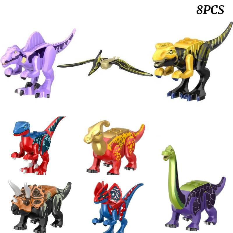 Bunte Jurassische Beutel-Dinosaurier Bausteine 8 Sorten Intelligentes Spielzeug