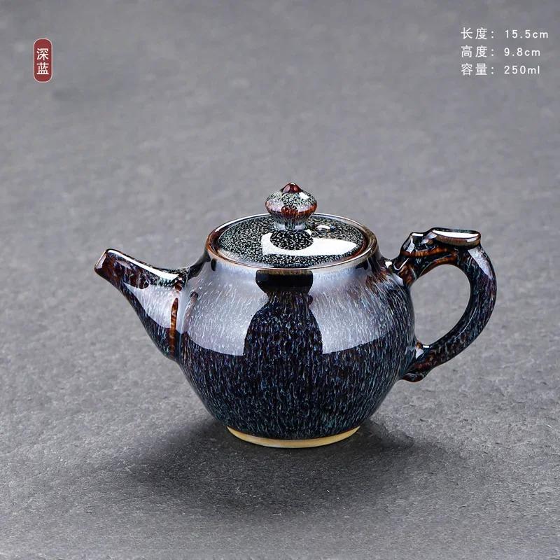 Keramická čajová konvice glazovaná v peci Malá Jun Porcelánová Kung Fu sada Jednoduchá a personalizovaná Jednotlivá čajová konvice