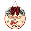Decorative Pine Cone Sign Christmas Wooden Welcome for Front Door, Round Hanging Ornament with Solid Wood Plate Artificial Branches & Bow Decor
