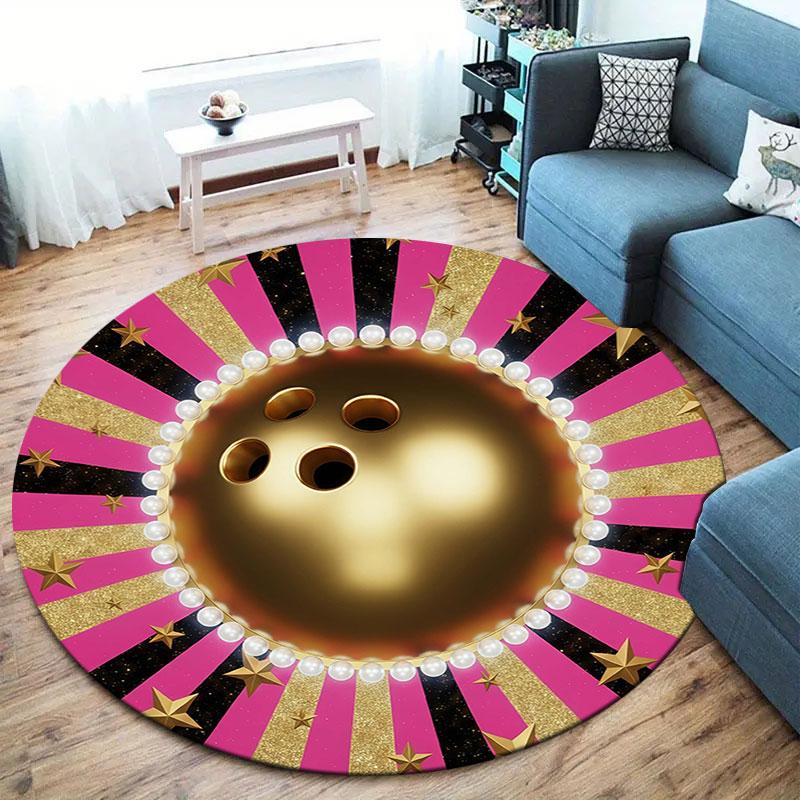 Metalball Round Area Rug,Carpet Rug for Living Room Bedroom Sofa Playroom Decor,Non-slip Floor Mat