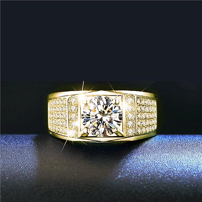 European And American Popular Groups Are Full Of Diamond Domineering Fashion Wedding Men 'S Rings