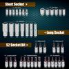 Socket Wrench Set 1/4" 24/72 Tooth Ratcheting Wrench Set with Extension Bar for Motor Repairing and Household, with Storage Case