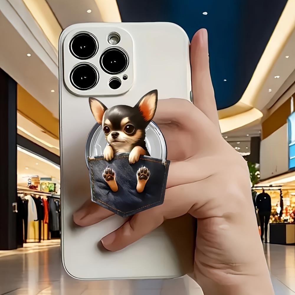 

Милый держатель для телефона Чихуахуа, портативный и креативный предмет декора. прозрачный