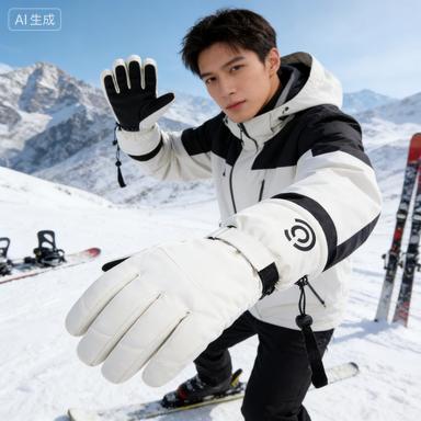 Waterproof Windproof Insulated Thermal Full Finger Ski Gloves Polyester Material for Winter Skiing Snowboarding Unisex