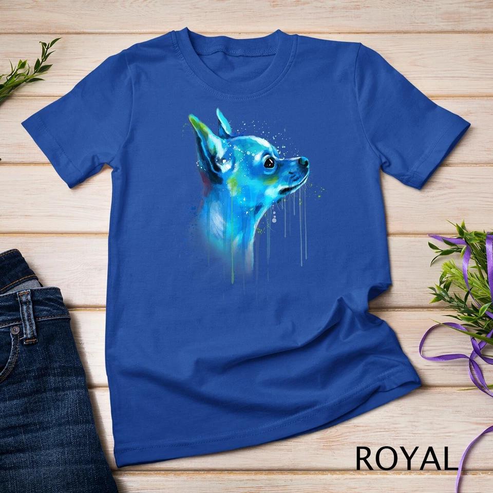 Cute Chihuahua Watercolor Painting Art T-Shirt Unisex T-shirt 6 S