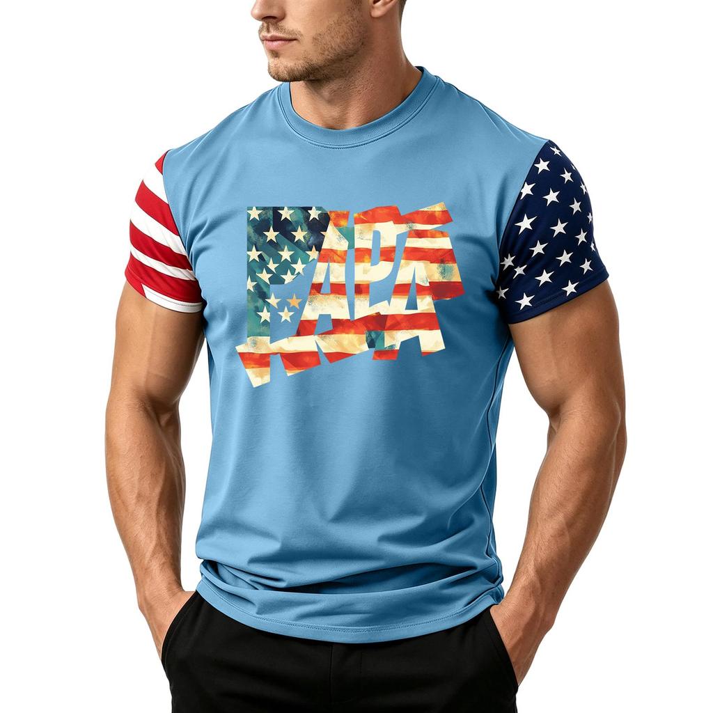Men's Loose Fit Short Sleeve T Shirt American Flag Print Casual Summer Daily Wear Father's Day Independence Day Top