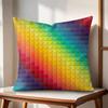 Colorful block Cushion Cover Natural Linen Organic Fabric DoubleSided Printing Couch Pillow Covers Home Decor Gift
