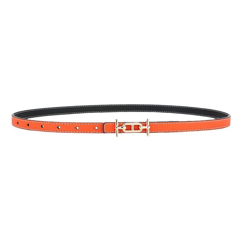 Women's Thin Double-Sided Leather Belt for Dress or Western Trousers - Elegant and Versatile Waist Decoration