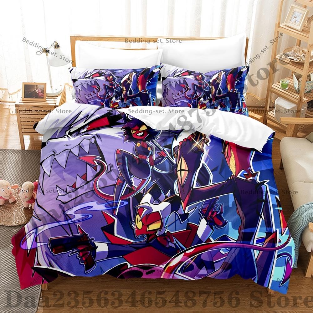 Helluva Boss Bedding Set Single Twin Full Queen King Size Bed Set Adult Bedroom Duvetcover Sets Anime Bed Sheet Set