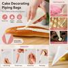 Piping Bags 50 Pcs White Disposable Triangular Pastry Icing Bags for Cake Decorating, Cupcakes, Desserts and Baking