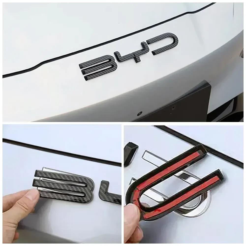 Per BYD SEAl DOLPHIN Accessori Auto Paraurti Anteriore Emblema Badge Decalcomania Nero Carbonio Adesivo di Modifica