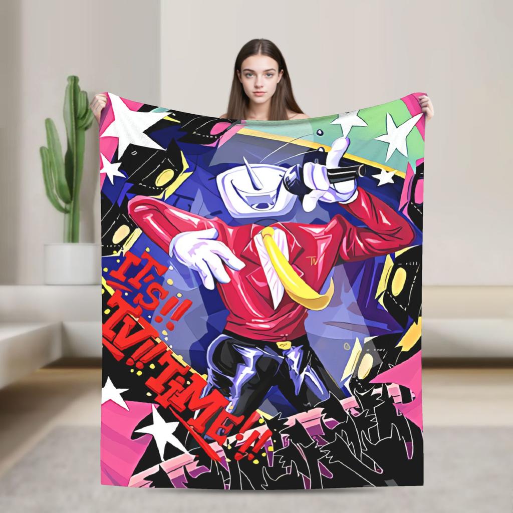 Deltarune Vtipné Tenna Deky Cestovní Letecká Flanelová Přehozová Deku Pro Obývací Pokoj Měkká Vlastní DIY Přehoz na Postel Nápad na Dárek