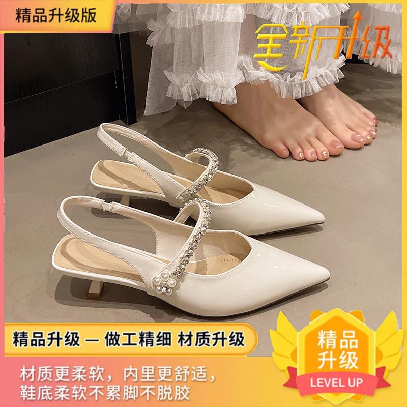 High heels stiletto medium heel bag head sandals women's 2025 new summer fairy style with skirt Mary Jane single shoes