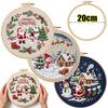 20x20cm Christmas DIY Embroidery Kit for Adult Starter New Xmas Snowman Pattern Needle Arts Supplies Set Hand Sewing Thread Tool