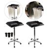 1 Piece Hair Salon Tray Cart Mobile Storage Trolley Adjustable Height Metal Removable Tool Holder
