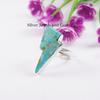 Turquoise Lightning Bolt Ring, 925 Sterling Silver, Handmade Arizona Gemstone