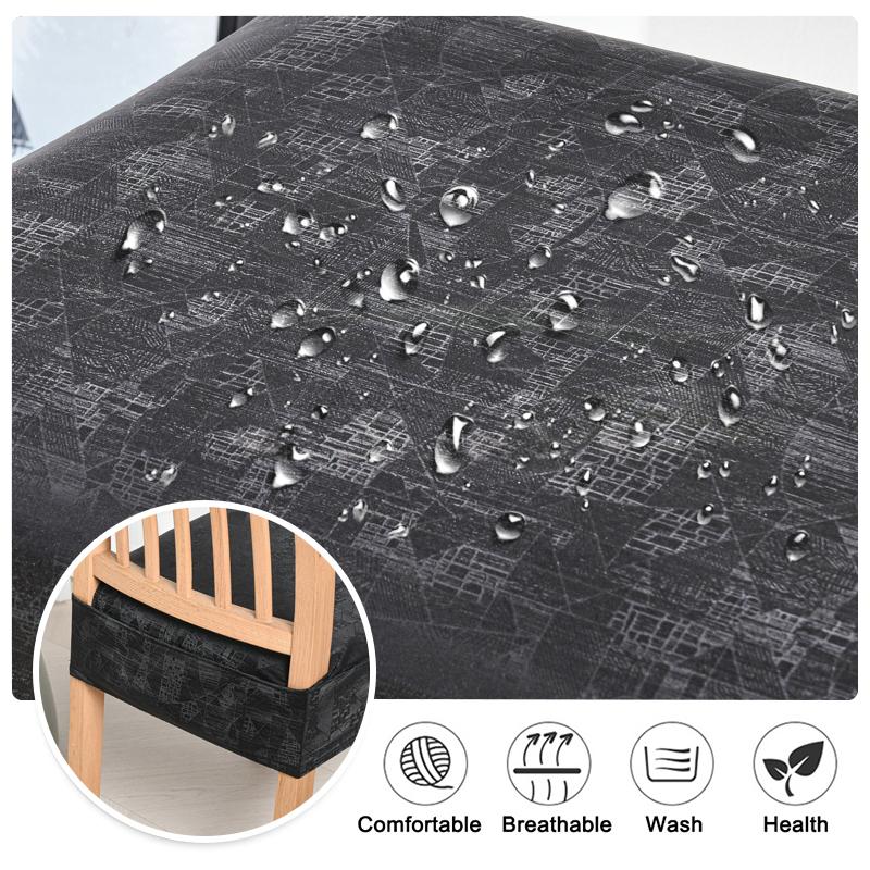 Waterproof Elastic Chair Seat Cushion Covers for Dining Chairs Washable Stretch Seat Protectors for Dining Room Party Banquet