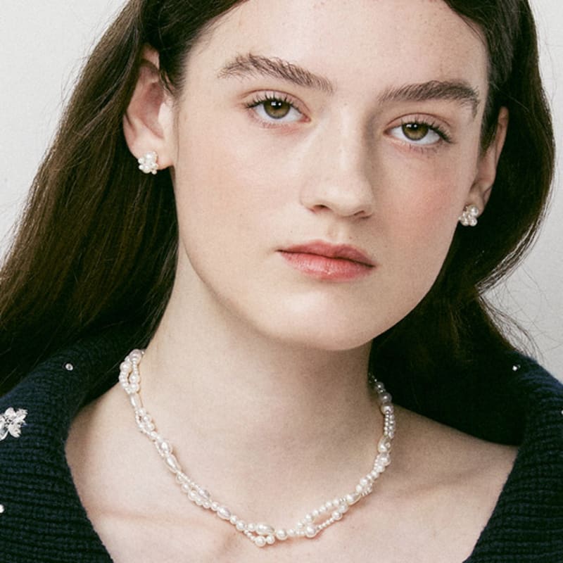 VINTAGE HOLLYWOOD Bubble Mix Pearl Necklace_VH249ONE006M