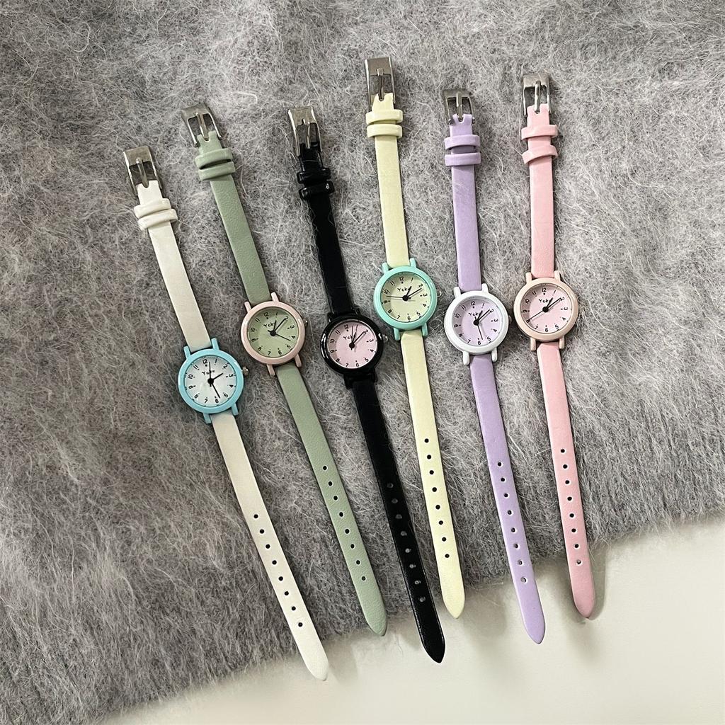 Korean Small Fashion Dopamine Personalized Contrasting Color Student Watch Niche High Value Fine Strap