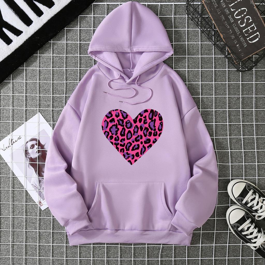 Autumn and winter trend printed sweater women's 2025 new hooded casual jacket women ins large size hoodie