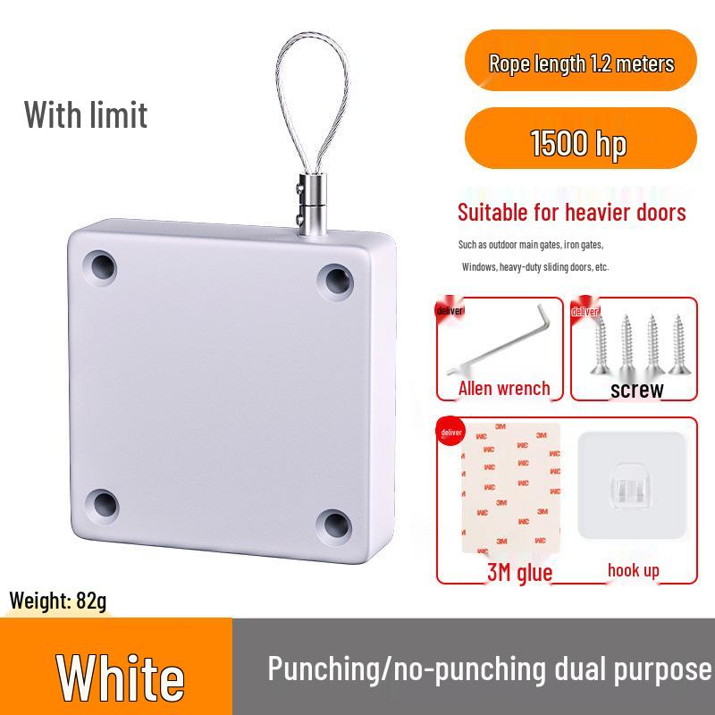 Silent Automatic Door Closer with Pull Rope for Sliding Doors 