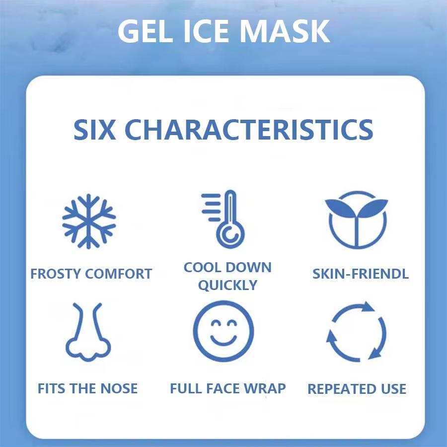 SPA Ice Cold and Hot Heat Full Face Eye Mask Sleeping Ice Pack Reduce Face Puff Dark Circles Gel Beads Compress for Woman