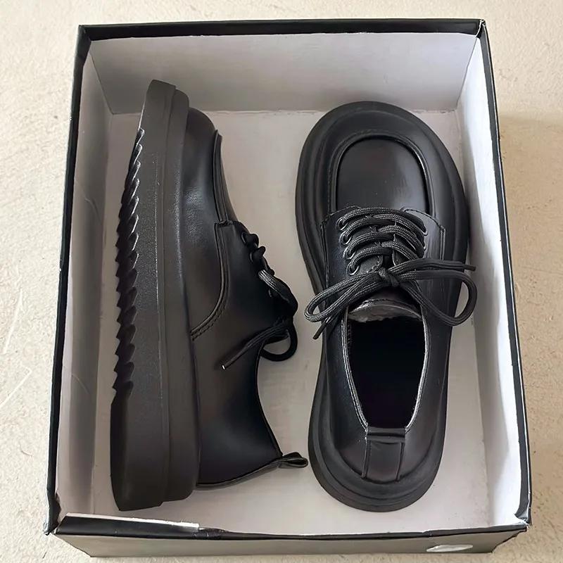 Female Shoes on Sale 2024 New Lace Up Women's Pumps Autumn Round Toe Solid Mary Jane Mid Heel Water Proof Dress Work Loafers