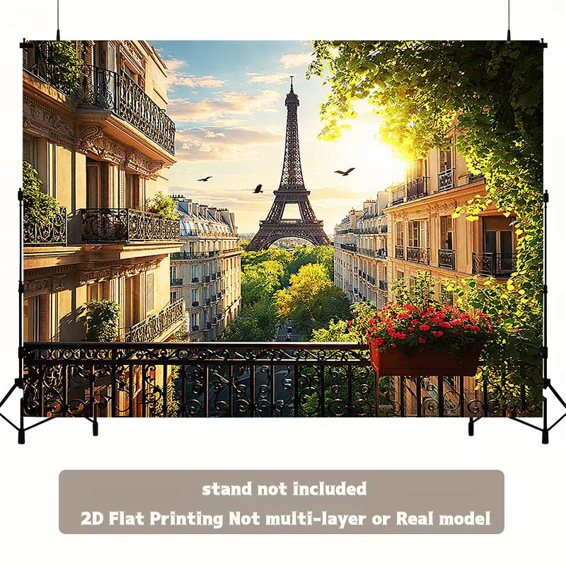 Romantic Paris Eiffel Tower Tapestry Wall Hanging French City View Decor Polyester Art for Living Room Bedroom Home Decor