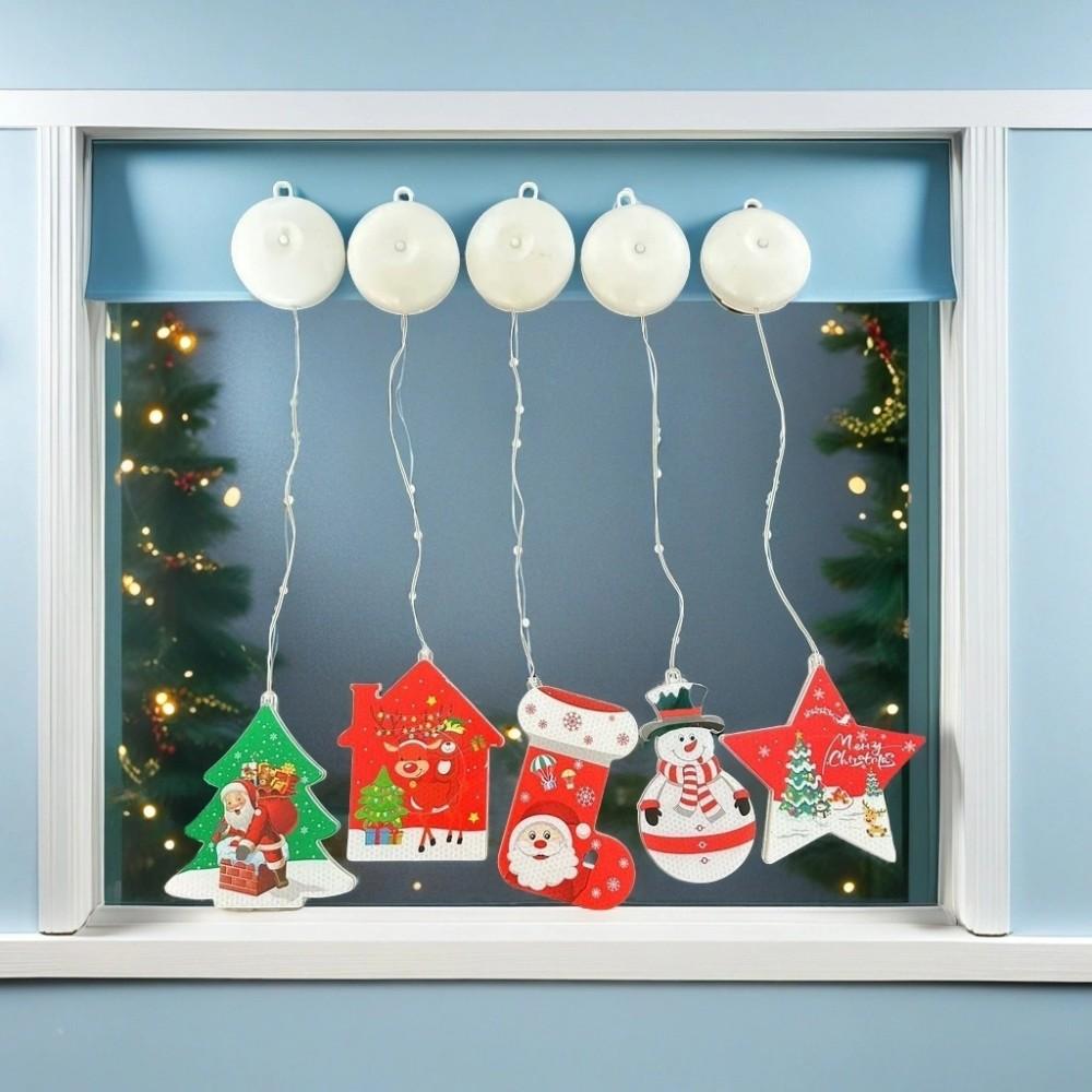 Cross-border Christmas Suction Cup Lights LED Decorative Lights Scene Layout Creative Ornaments Colorful Lights Holiday Atmosphere Lights Wholesale