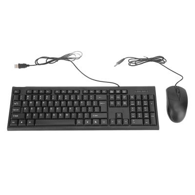 Keyboard and Mouse Combo Black Waterproof 104 Keys Anti Slip USB Wired Connection Keyboard Mouse