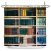 Retro style Art Bookshelf Printed Shower Curtain Bathroom Waterproof Bath Curtain With Hook Home Decoration Curtain Wall Cloth